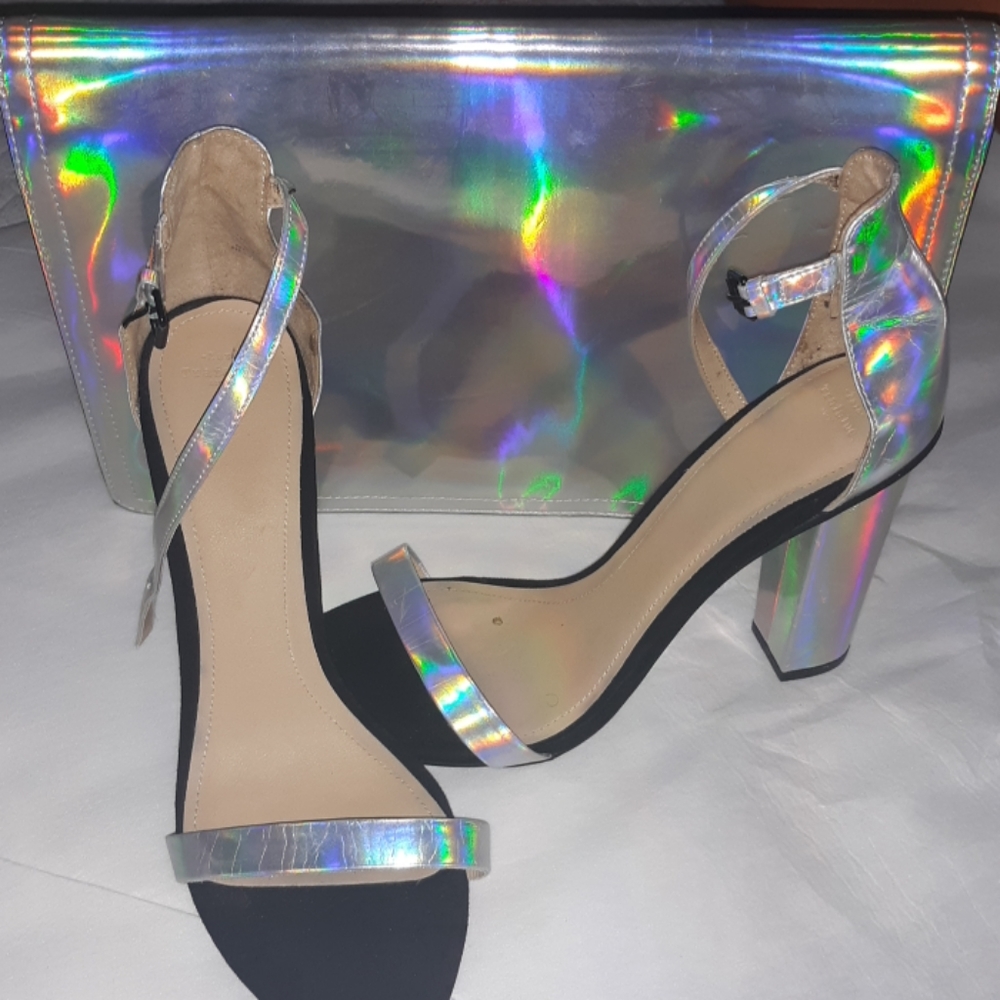 Metallic purse and sandal bundle